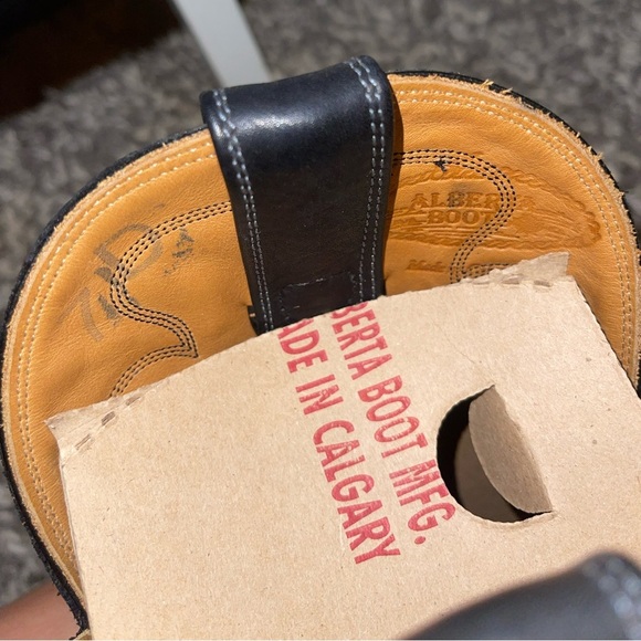 NWT Alberta Boots Ostrich & Kangaroo Black Leather Cowboy Boots Women Size 8.5 - Picture 7 of 12